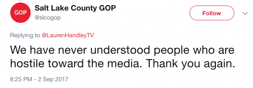 Salt Lake County Republican Party_Hostile Toward Media